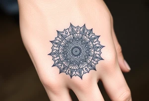 intricate mandala with sacred geometry and cosmic elements tattoo idea