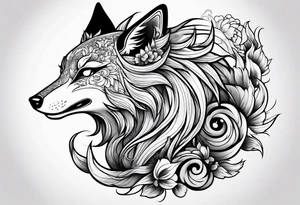 a kitsune with 6 eyes tattoo idea