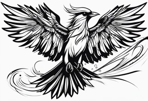 Bird flying to freedom tattoo idea