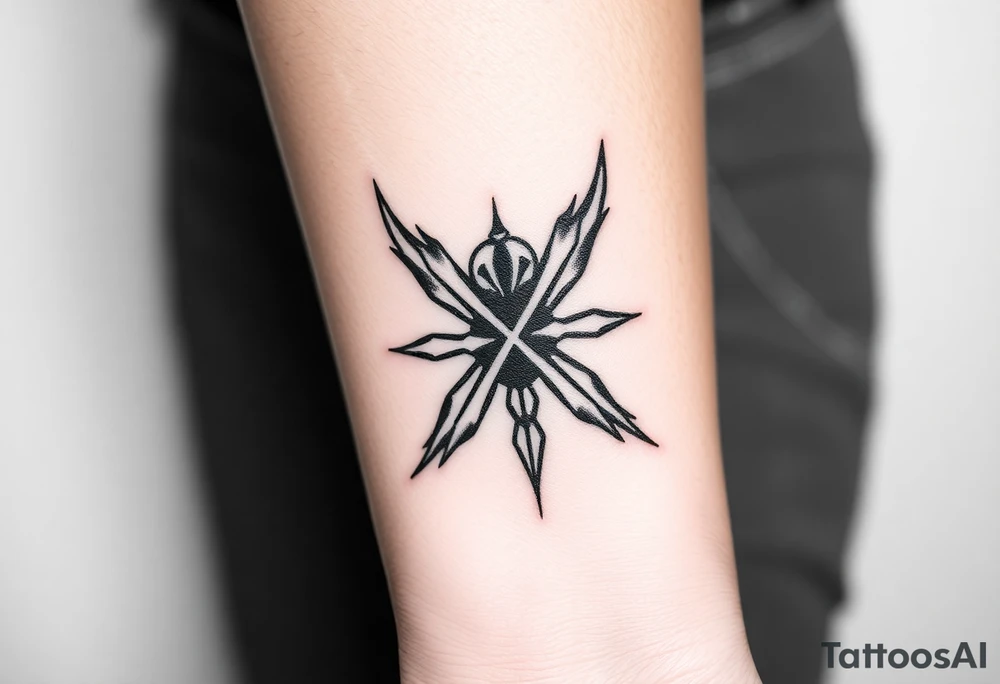 X one piece  tattoo with devil fruit stripes inside the x tattoo idea