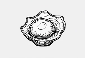 Small pretty open  pearl oyster with a world in the centre instead of a pearl tattoo idea