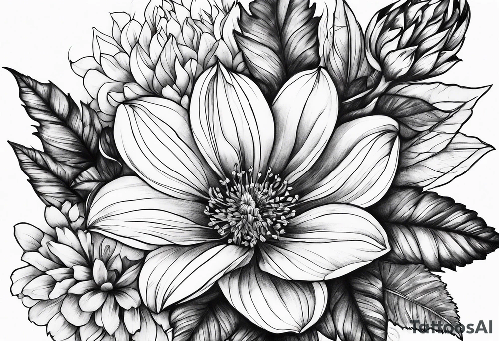 flower fire for a male tattoo idea