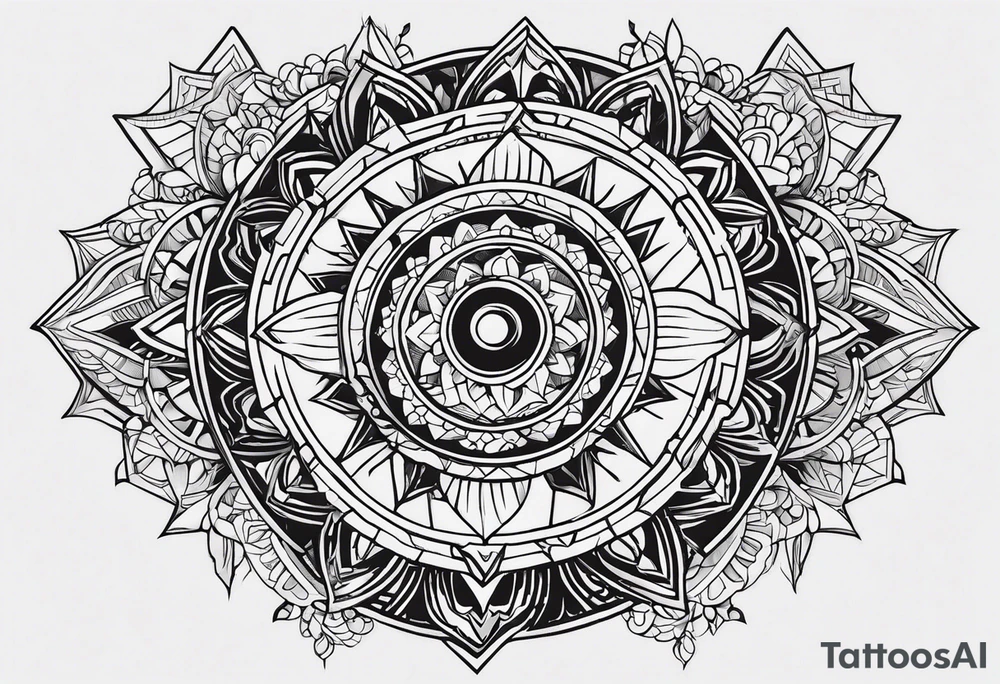голова быка на фоне восходящего солнца tattoo idea