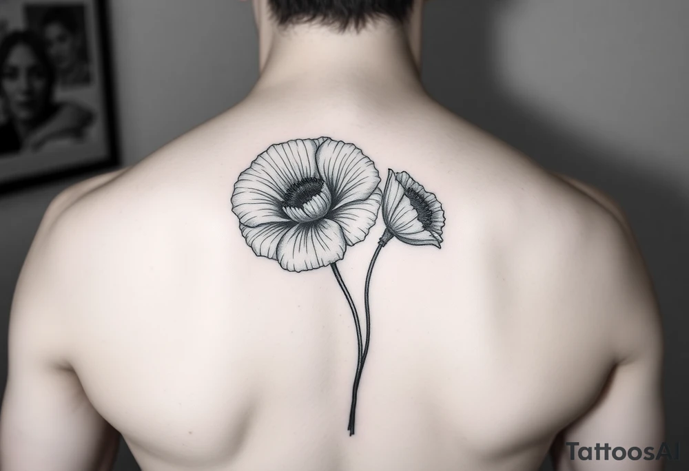 Violetten poppy tried together tattoo idea