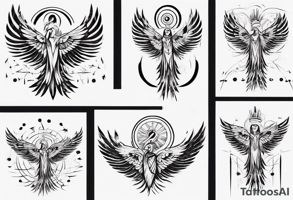 goddess wheat eagle tattoo idea