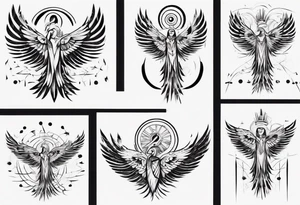 goddess wheat eagle tattoo idea