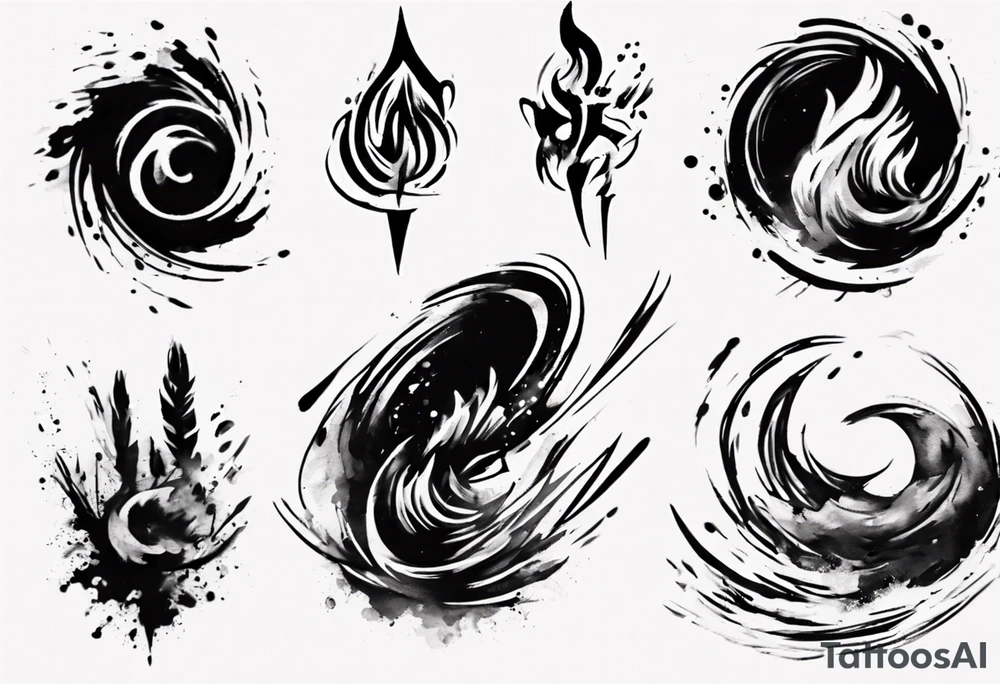 Brush stroke drawing time tattoo idea