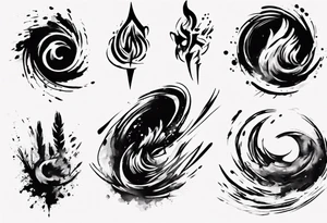 Brush stroke drawing time tattoo idea