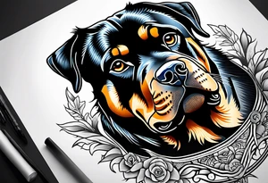 Cool Rottweiler tattoo idea