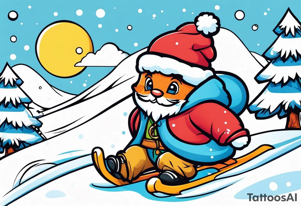 Playing in the snow tattoo idea