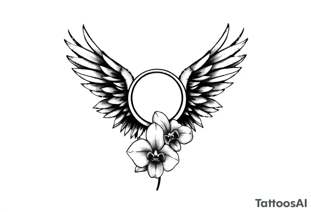 Wings with infinity loop inside and an orchid tattoo idea Wings with infinity loop inside and an orchid tattoo idea