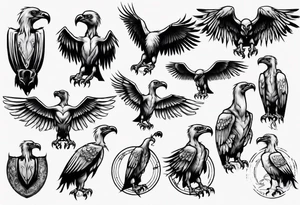 classic tattoo style vulture tattoo idea