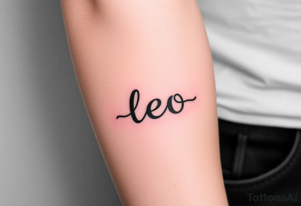 Fancy style "leo"  birth
 sign lion tattoo idea