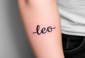 Fancy style "leo"  birth
 sign lion tattoo idea