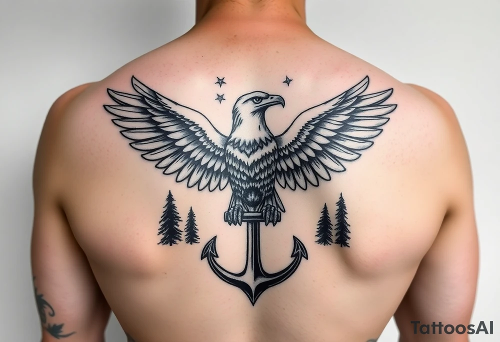 Father time, Keeper of the stars, Trees, anchor,
Canadian Air force eagle tattoo idea