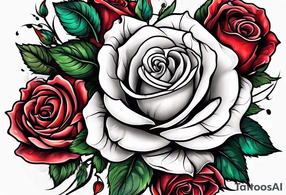 Romantic rose tattoo idea