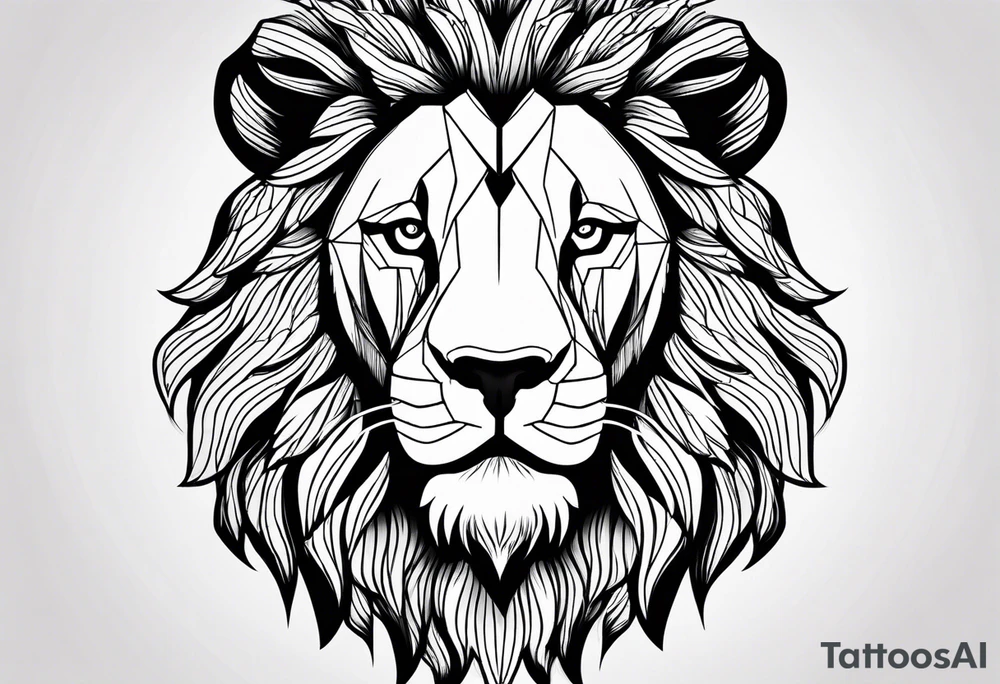 powerful majestic lion, close-up tattoo idea