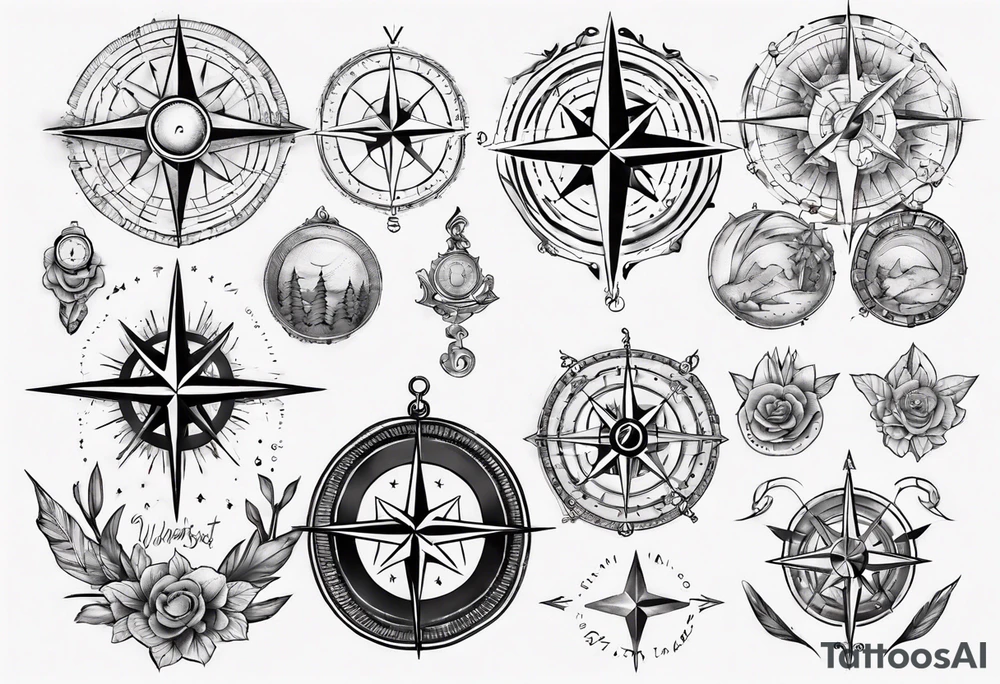 wonderlust with compass tattoo idea