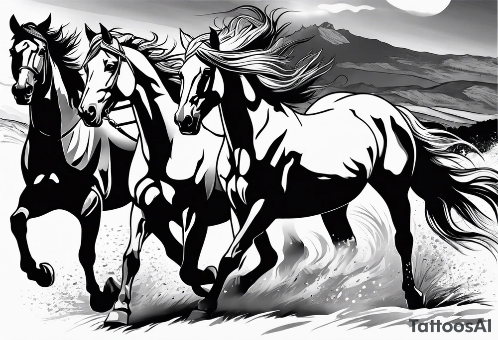 western, horses tattoo idea