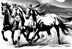 western, horses tattoo idea