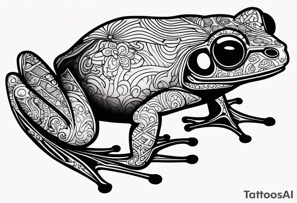 a psychedelic frog tattoo idea