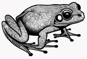 a psychedelic frog tattoo idea