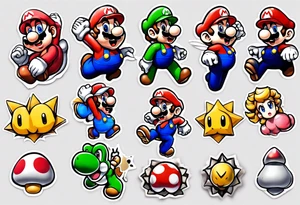 super mario anime tattoo idea
