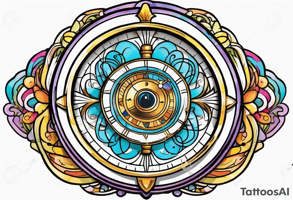 Crown whimsical time turner tattoo idea