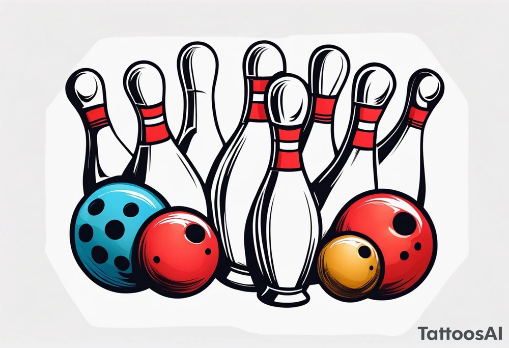 Bowling theme and family crest tattoo idea