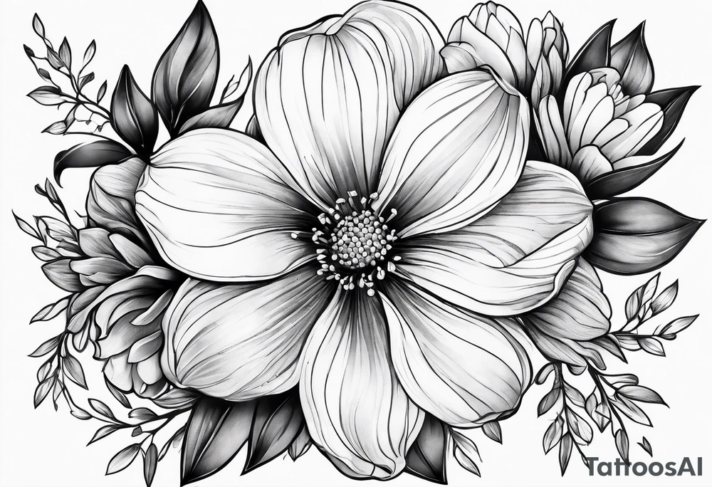 Honeycomb spring flowers tattoo idea