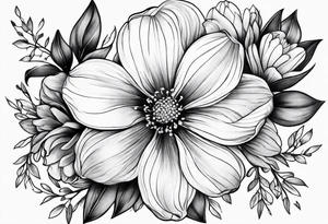 Honeycomb spring flowers tattoo idea
