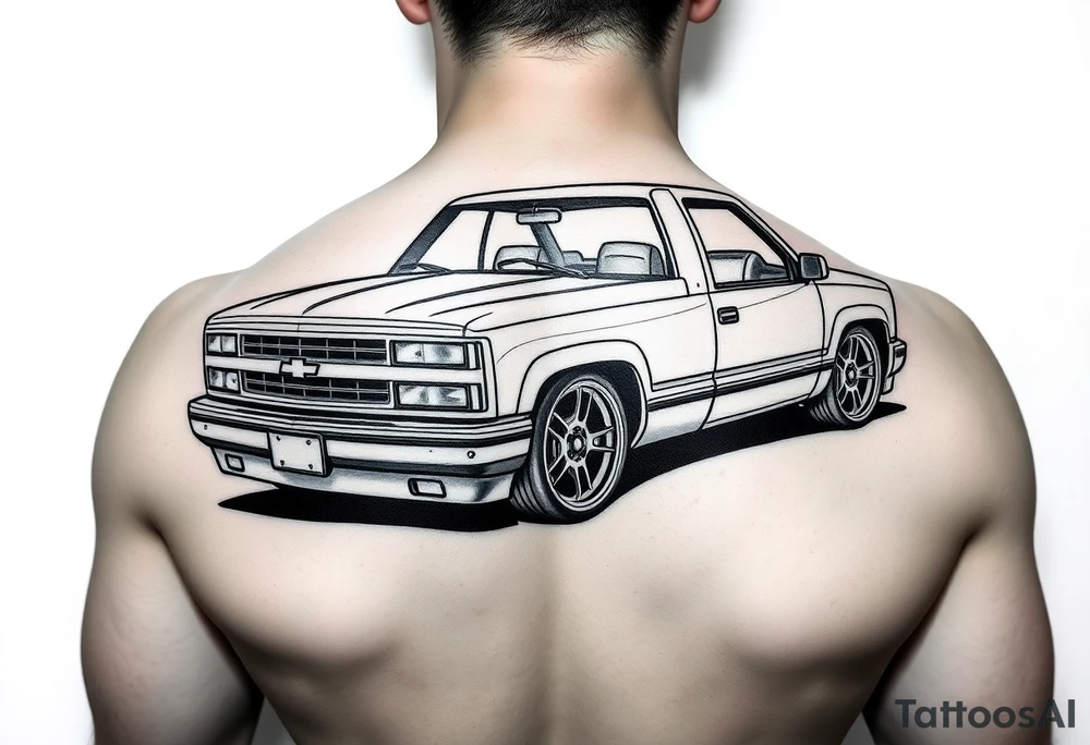 1993 Chevy Silverado 1500 lowrider tattoo idea