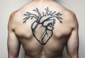 woodcut realistic heart tattoo tattoo idea