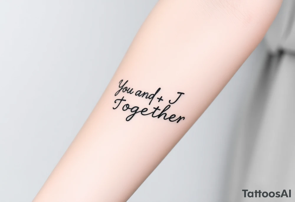 "You and I Together" with a cross tattoo idea