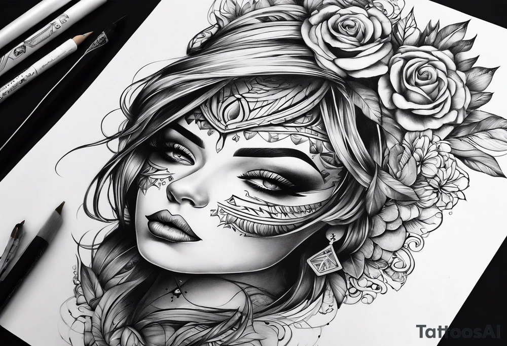 tecnica que parece feito com pincel tattoo idea