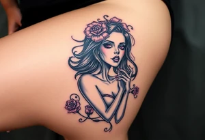 Zombie pinup girl tattoo idea