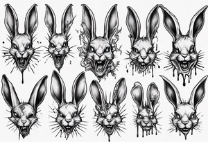 bloody satanic rabbit tattoo idea