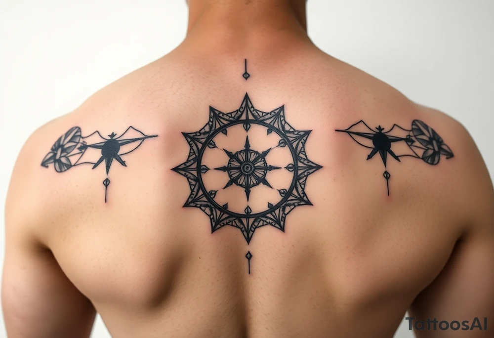 celestial space with the scales of time tattoo idea