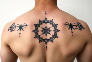 celestial space with the scales of time tattoo idea