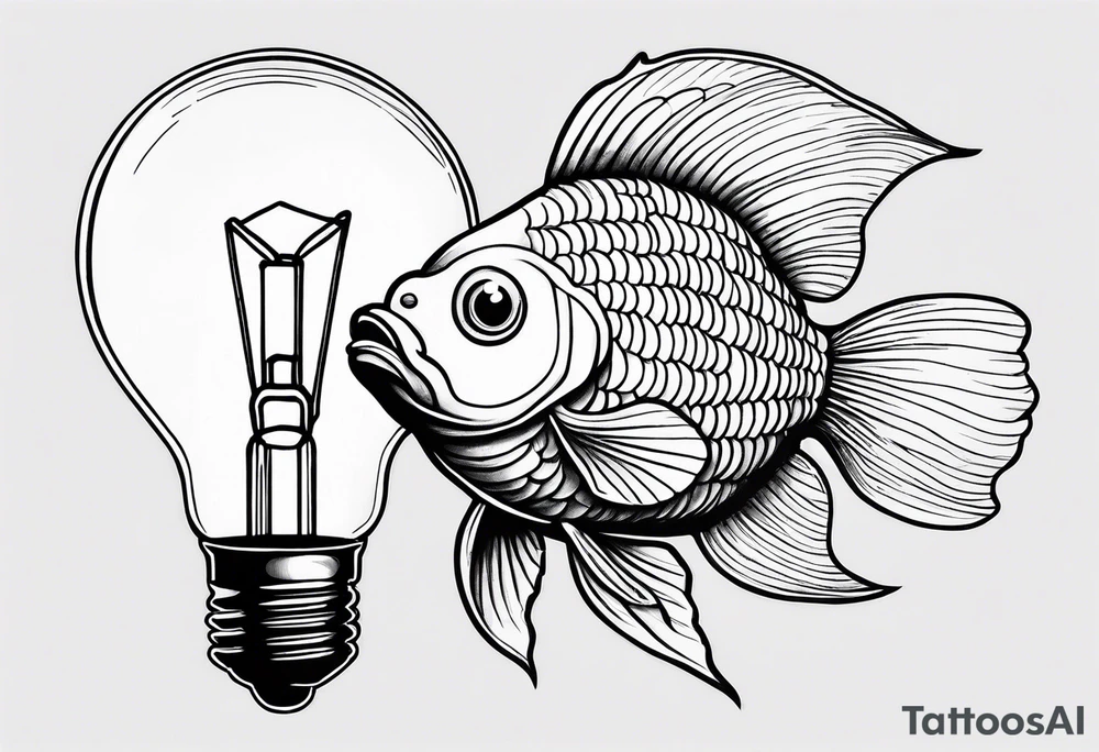 A goldfish in a lightbulb tattoo idea