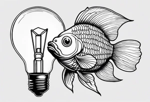 A goldfish in a lightbulb tattoo idea