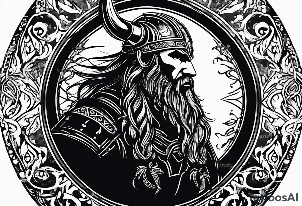 Viking silhouette tattoo idea