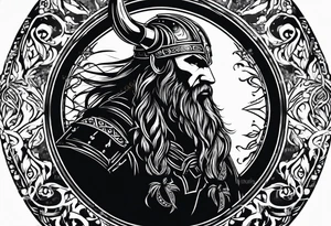 Viking silhouette tattoo idea
