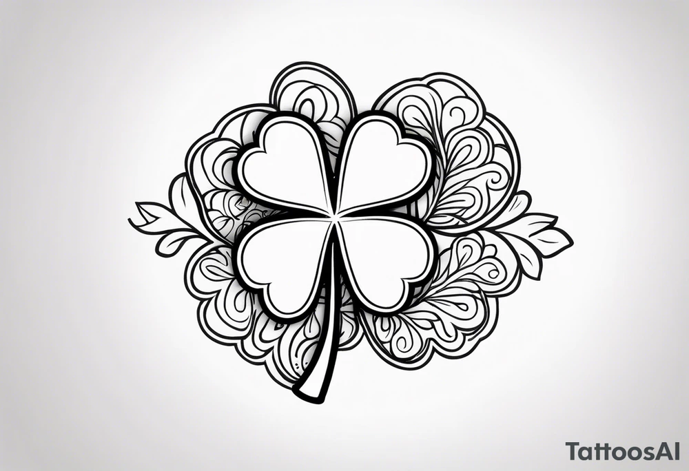 a single three leaf clover with vine tattoo idea