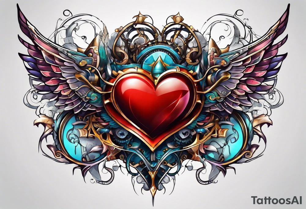 AI Tech heart tattoo idea