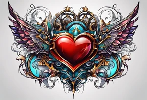 AI Tech heart tattoo idea