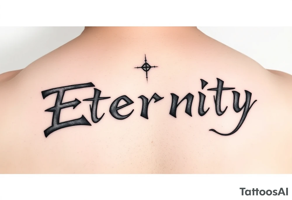 Eternity in
 font Japanese style tattoo idea