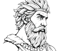 GREEK GOD LOOKING OVER HIS EMPIRE tattoo idea