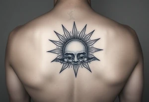 Sun rising over teary eyes tattoo idea