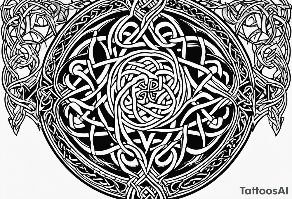 celtic knotwork with ailm tattoo idea